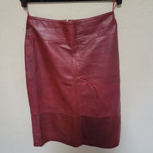 Vintage Hennes burgundy leather skirt